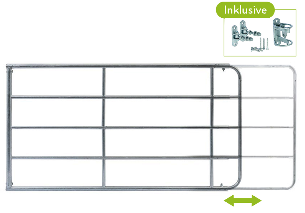 STALLBEDARF24 Weidetor verstellbar - Höhe: 1,10 m, inkl. Montageset