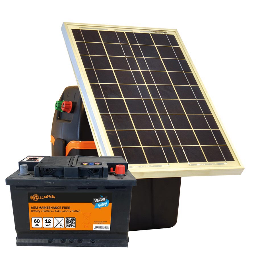 GALLAGHER S220 Solar-Set mit 60 Ah Akku