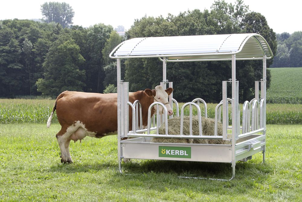KERBL Viereckraufe mit Palisadenfressgitter