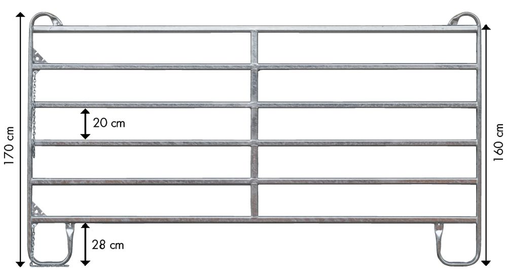 STALLBEDARF24 Panel 3er Boxenreihe - Höhe: 1,70 m