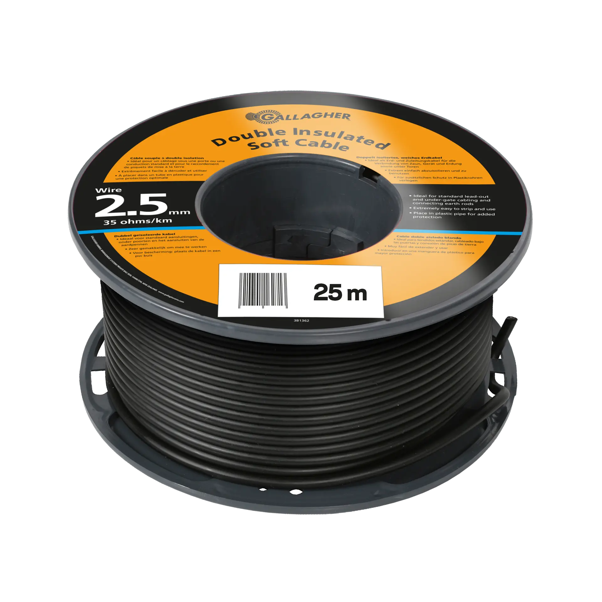 GALLAGHER Erdkabel ø 2,5 mm (25 Meter) - 35 Ohm/1 km