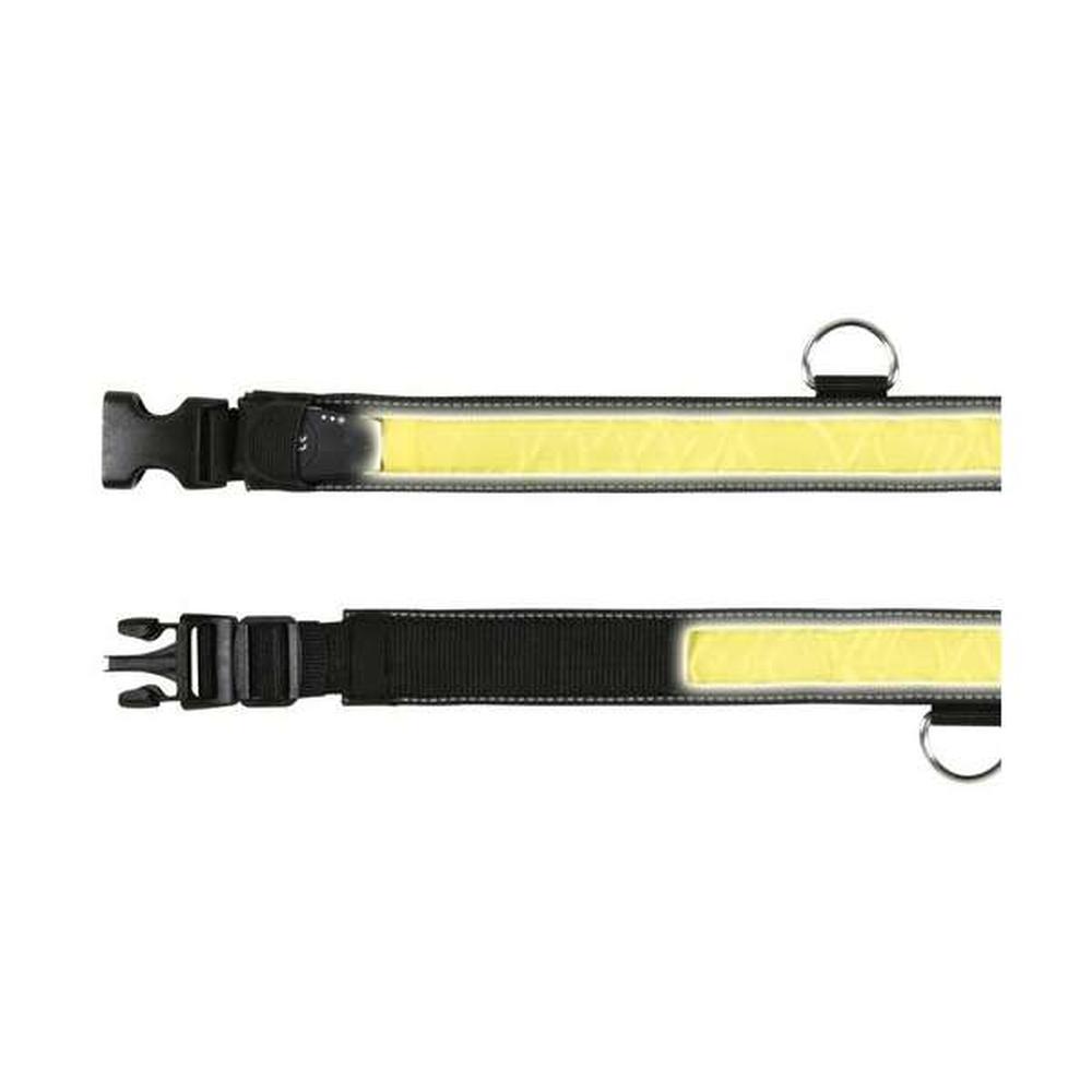 TRIXIE Halsband Flash mit Leuchtfunktion und Reflektion, schwarz/gelb