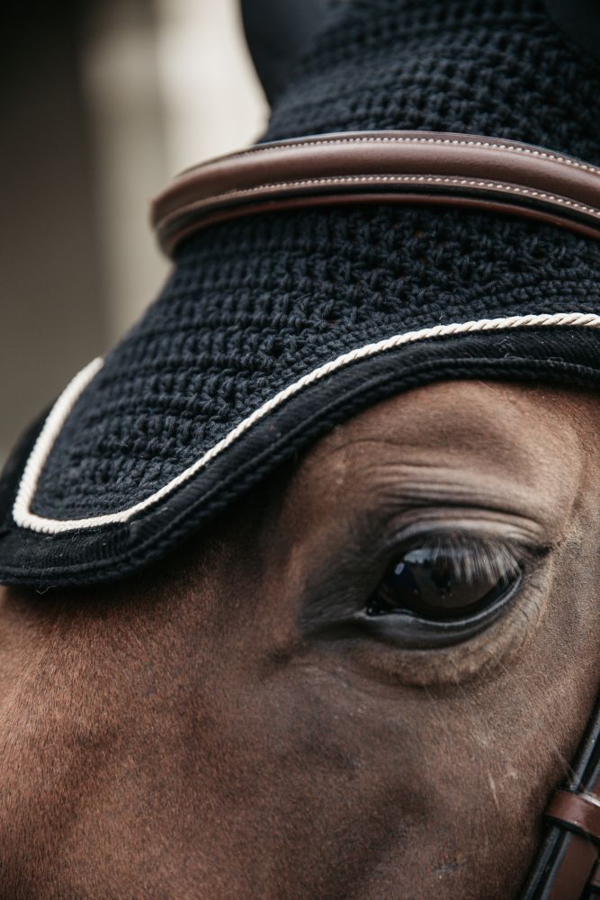 KENTUCKY® HORSEWEAR Fliegenhaube Wellington Cord, schwarz