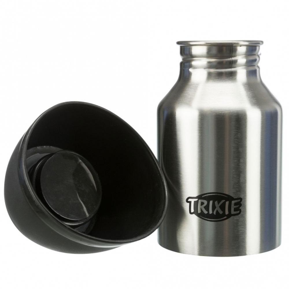 TRIXIE Edelstahlflasche mit Trinknapf