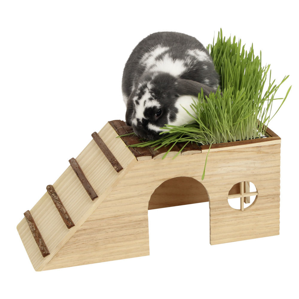 KERBL Nagerhaus mit Rampe aus Naturholz