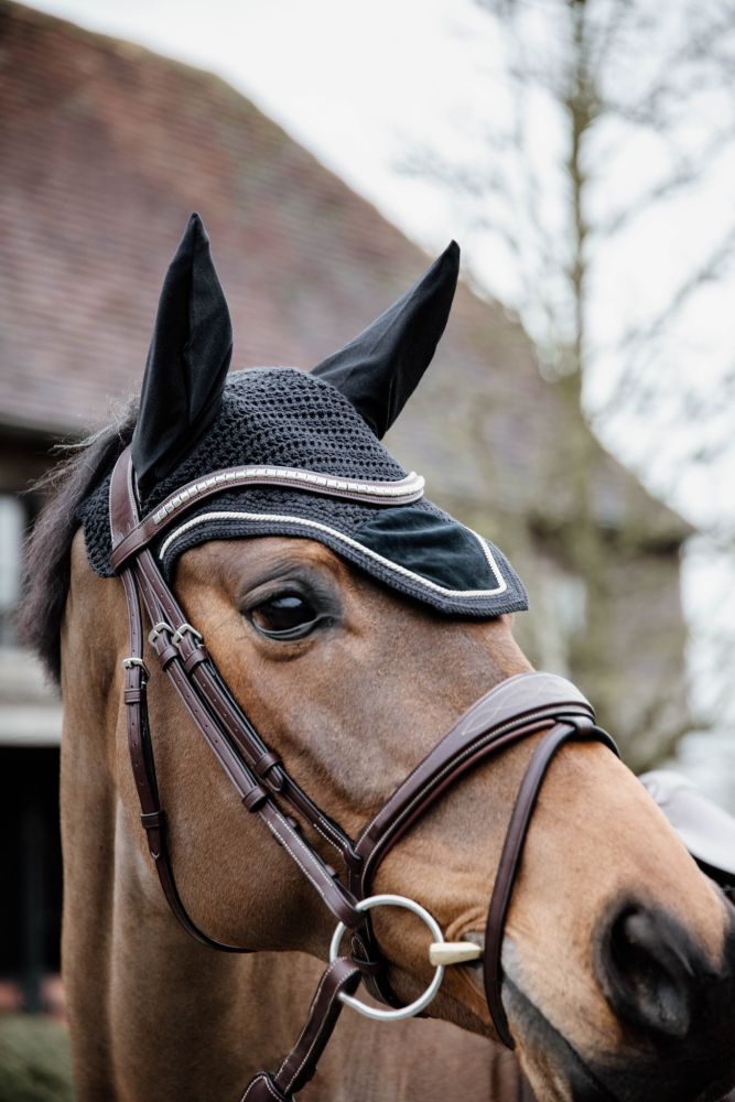 KENTUCKY® HORSEWEAR Fliegenhaube Wellington Basic Velvet, schwarz