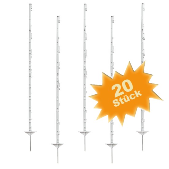 GROWI® 20 x Weidezaunpfahl Kunststoff
