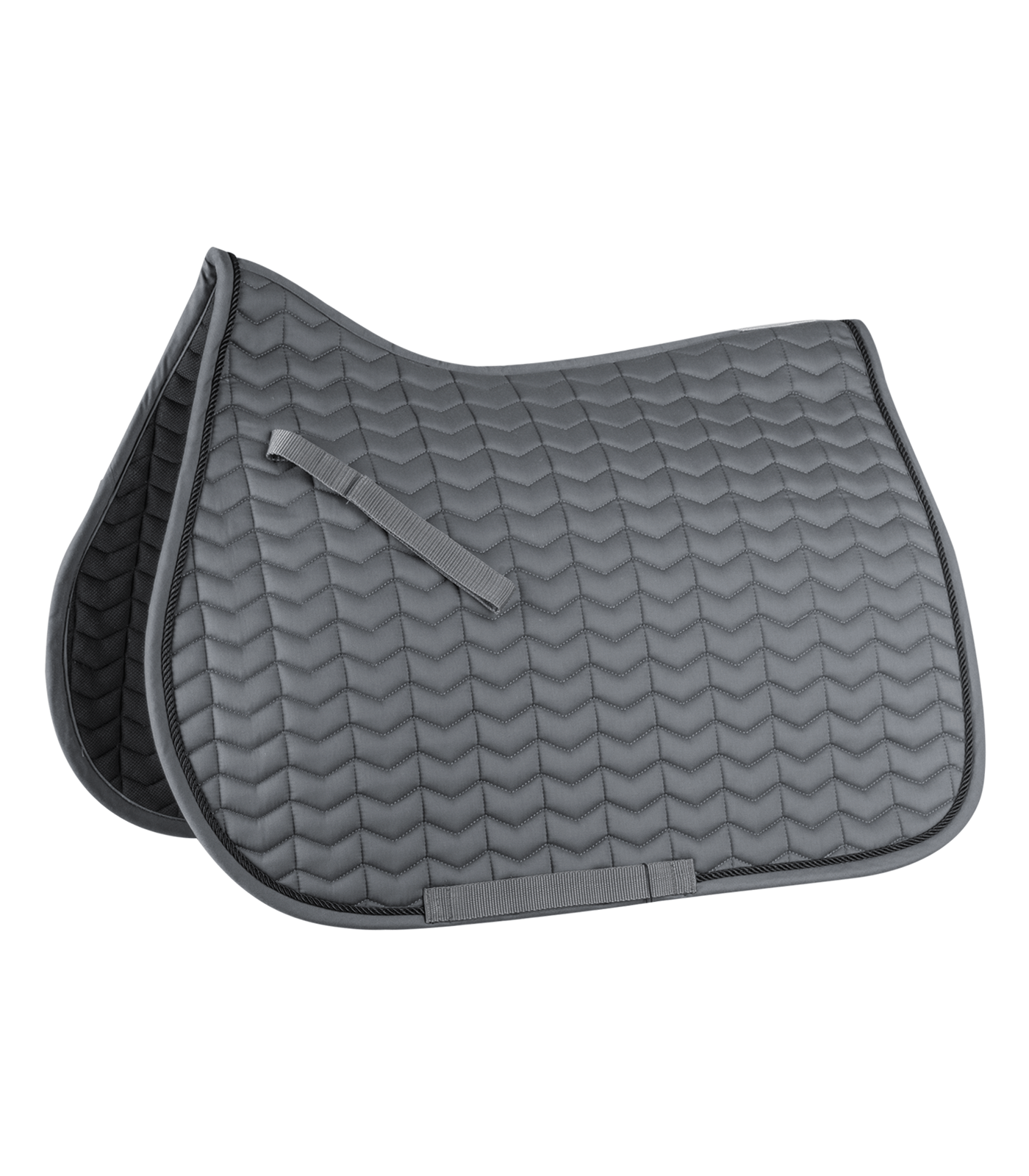 WALDHAUSEN Schabracke Classic Vielseitigkeit, grau/schwarz Graue Vielseitigkeitsschabracke Classic von Waldhausen mit Zickzack-Steppung und schwarzer Zierkordel.