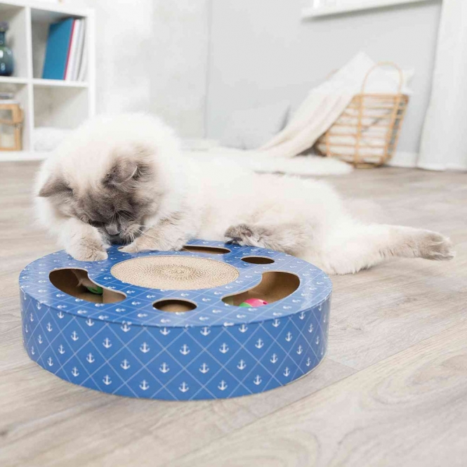 Kratztrommel aus Pappe mit Spielbällen