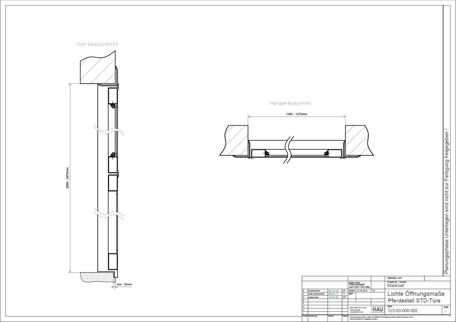 HAU Standard-Stalltür - Höhe: 2,25 m