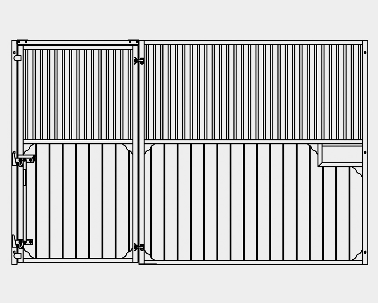 GROWI® Pferdeboxenfront Evando, einteilig
