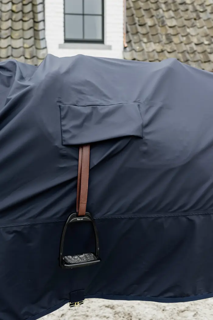 KENTUCKY® HORSEWEAR Regendecke Hurricane mit Steigbügelöffnung, marine