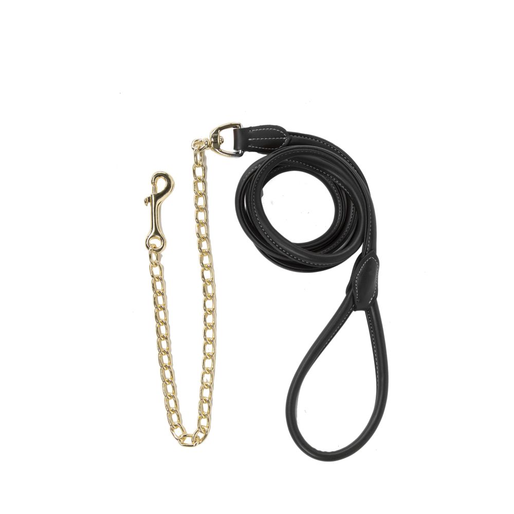 KENTUCKY® HORSEWEAR Lederkettenleine, schwarz