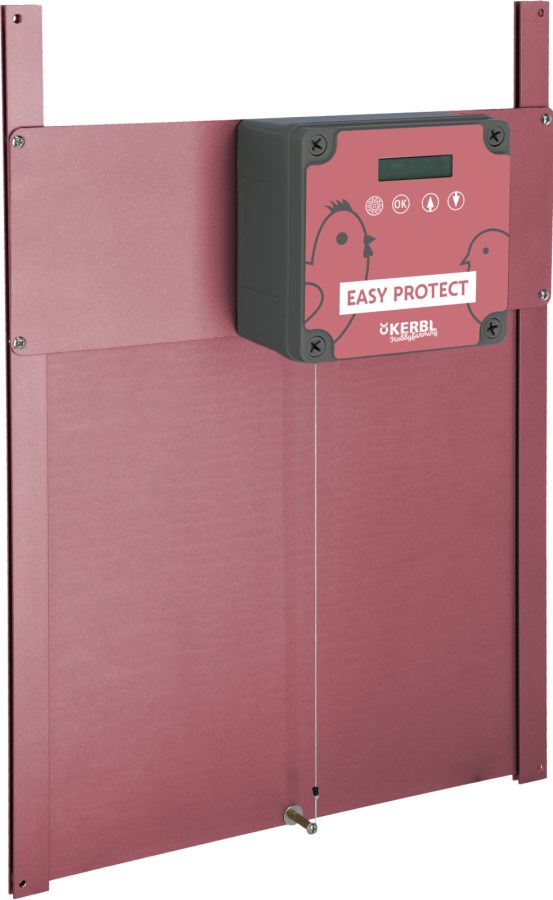 KERBL Automatische Hühnerklappe Komplettset EasyProtect; Rosé Edition, Breite 28,5 cm x Höhe 25 cm