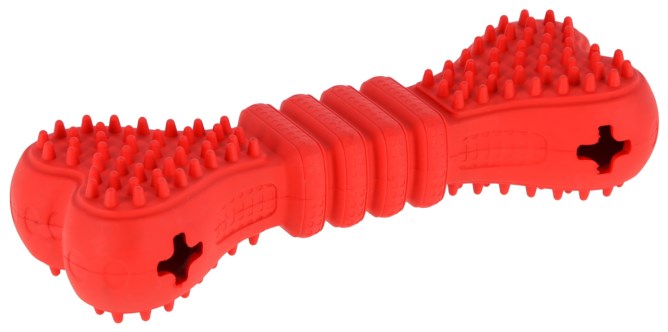 KERBL Knochen ToyFastic, befüllbar, rot, 17 x 6 x 4 cm