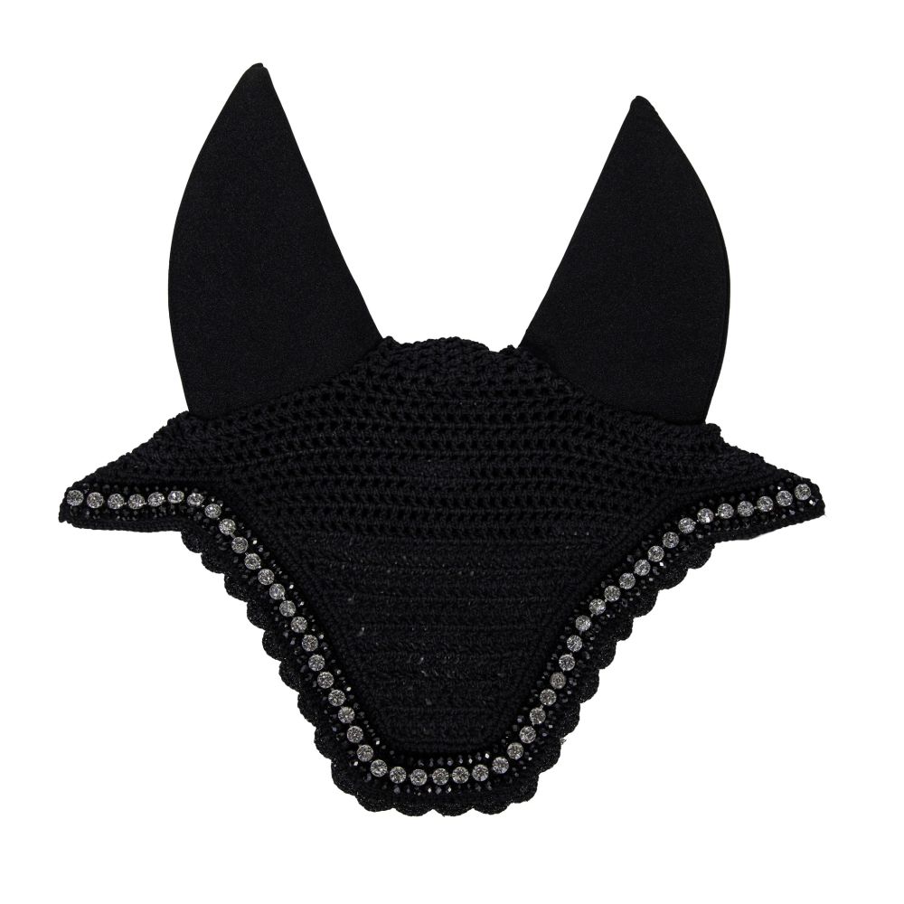 KENTUCKY® HORSEWEAR Fliegenhaube Wellington Big Stone & Pearls Soundless, schwarz