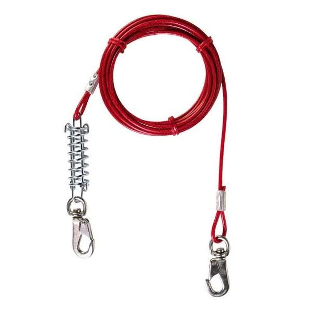 TRIXIE Hofleine mit Sprungfeder, rot