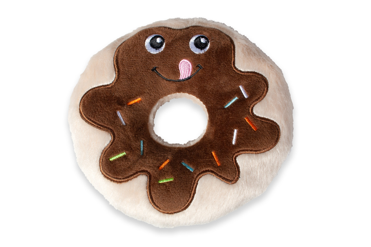 Hundespielzeug Plüsch Schoko Donut
