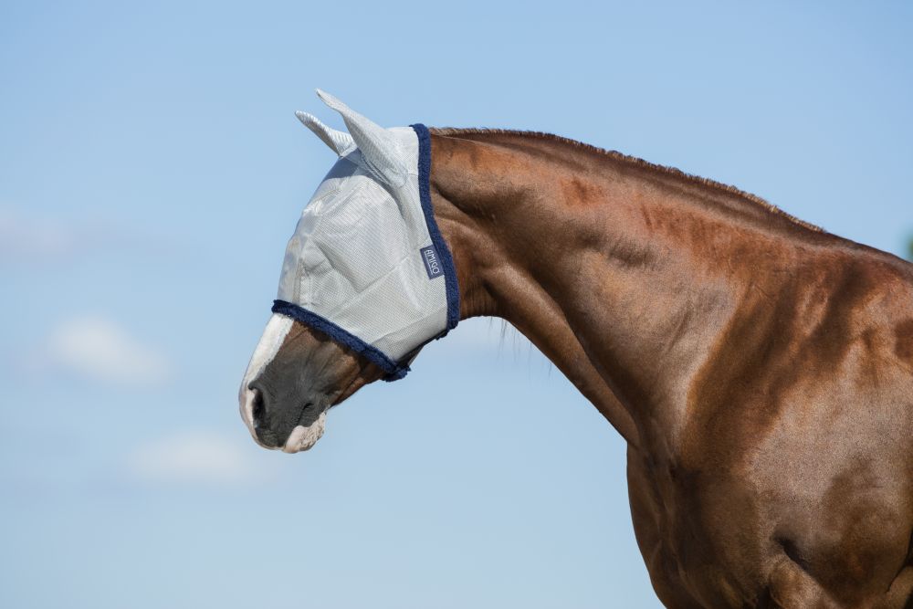 HORSEWARE® Amigo® Flymask, silver/navy