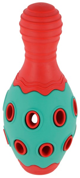 KERBL Kegel ToyFastic, befüllbar, rot/türkis, 15 x 6,5 cm