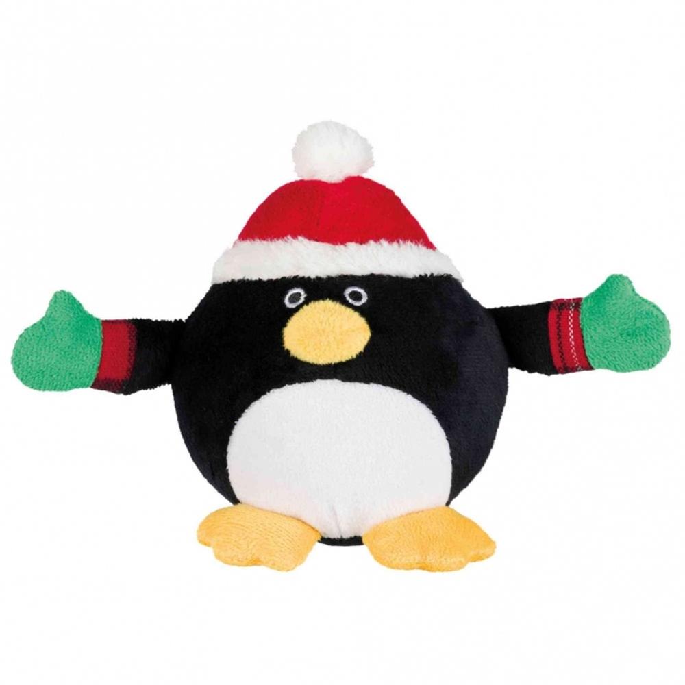 TRIXIE Xmas Plüschspielzeug Pinguin/Weihnachtsmann/Schneemann mit Stimme