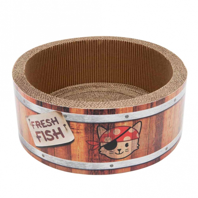 CATIT Play Pirates Kratzer in Fass-Form