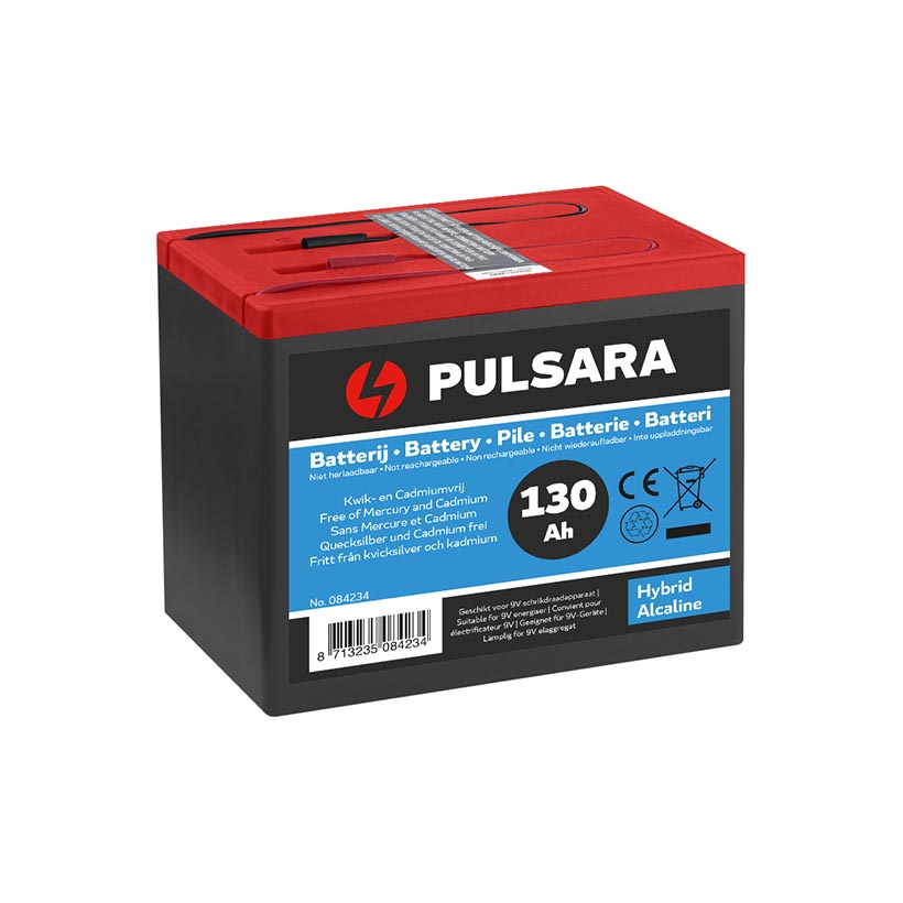 PULSARA Hybrid-Alkali-Batterie 9 V/130 Ah, kleine Box