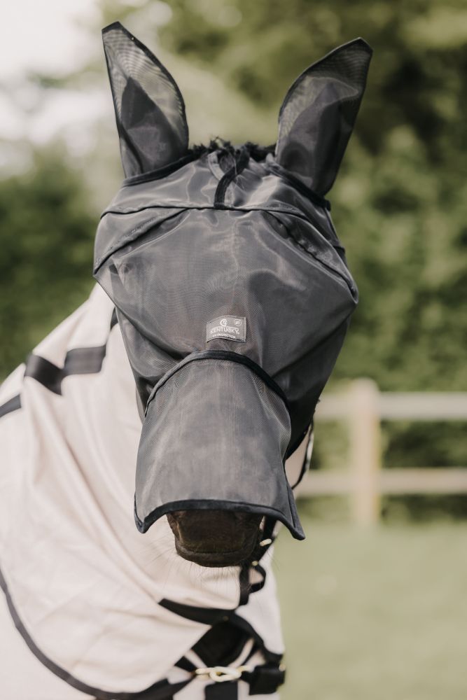 KENTUCKY® HORSEWEAR Fliegenmaske mit Ohren- und Nüsternschutz, schwarz