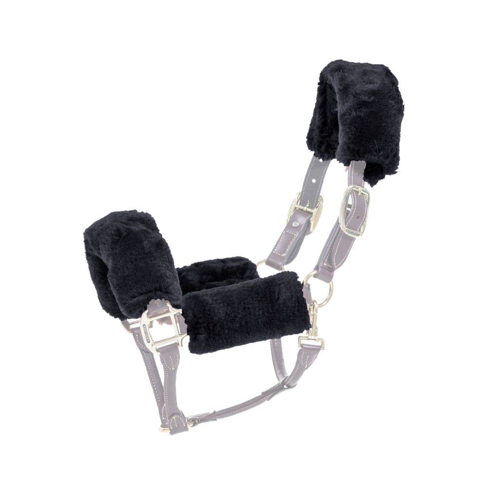 KENTUCKY® HORSEWEAR Schaffell-Halfter-Set, schwarz