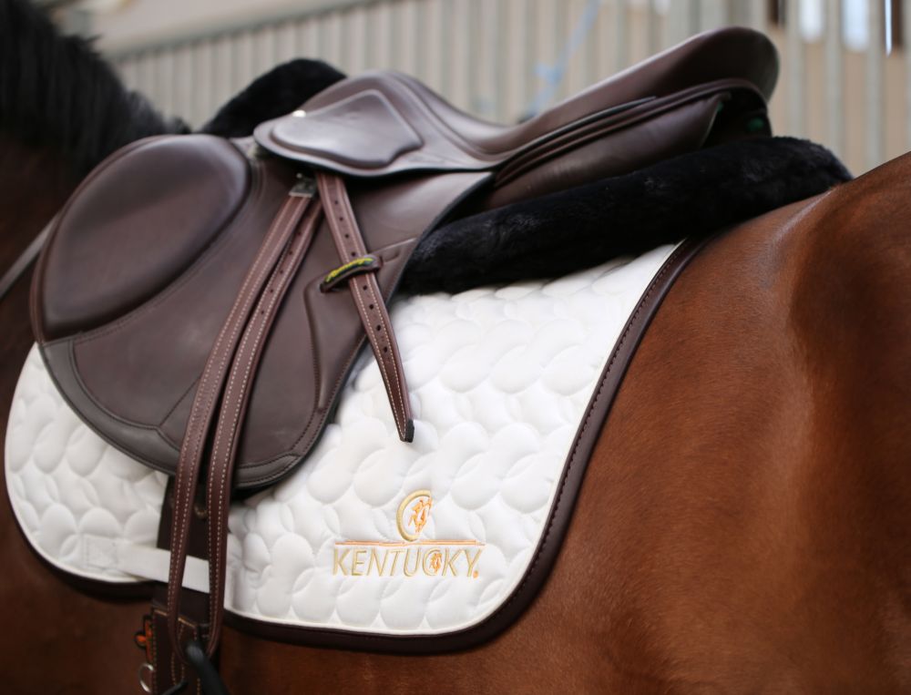 KENTUCKY® HORSEWEAR Schabracke Springen, weiß/weiß/braun