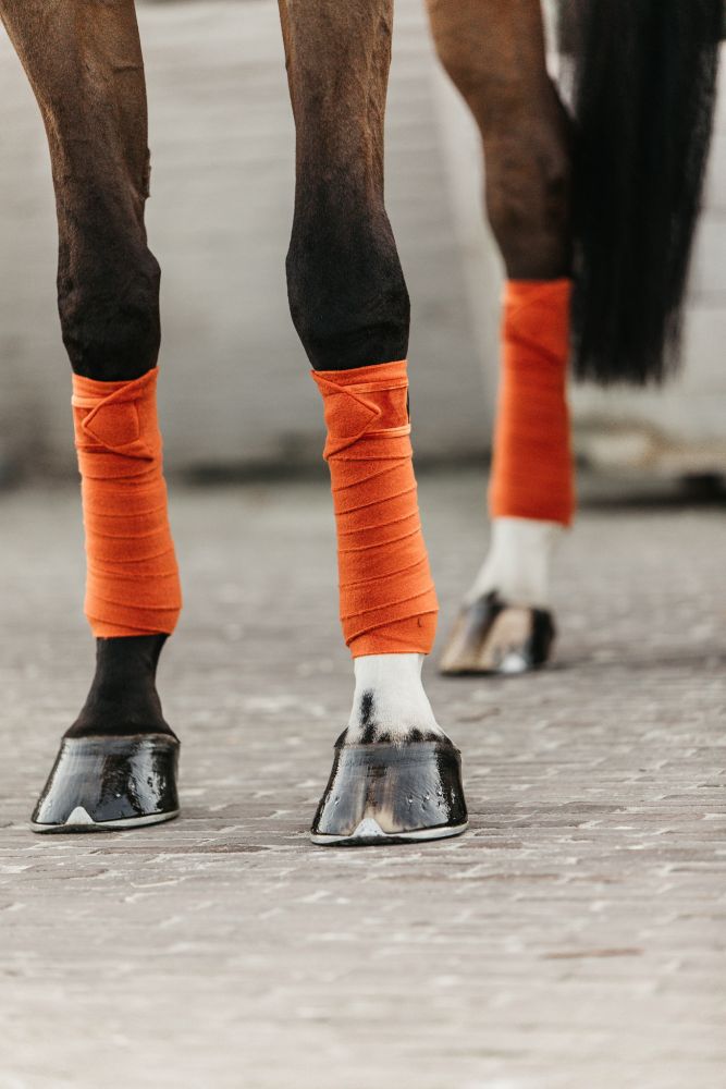 KENTUCKY® HORSEWEAR Fleecebandagen Velvet, 4er-Set, orange