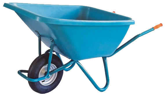 FOXWINKEL Großmulden-Schubkarre 200 Liter - Stahlblechfelge mit Kugellager