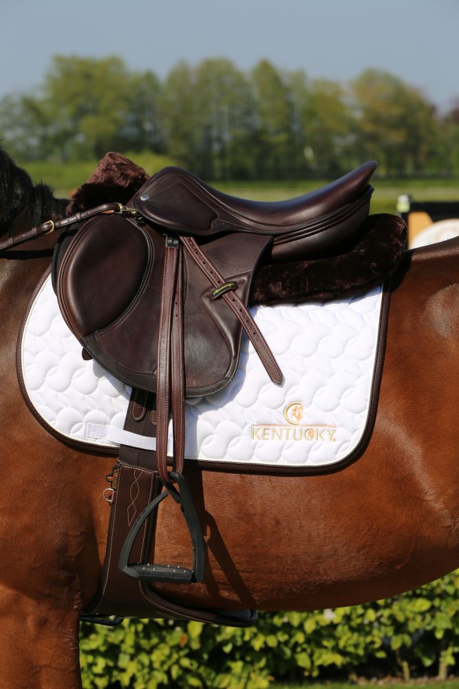 KENTUCKY® HORSEWEAR Schabracke Springen, weiß/weiß/braun