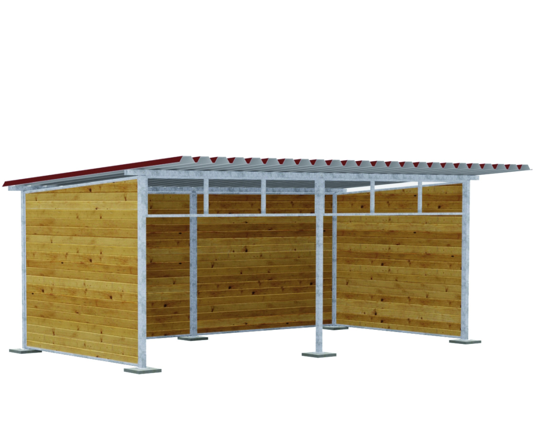 GROWI® Weidehütte Tiefe 3,50 m 