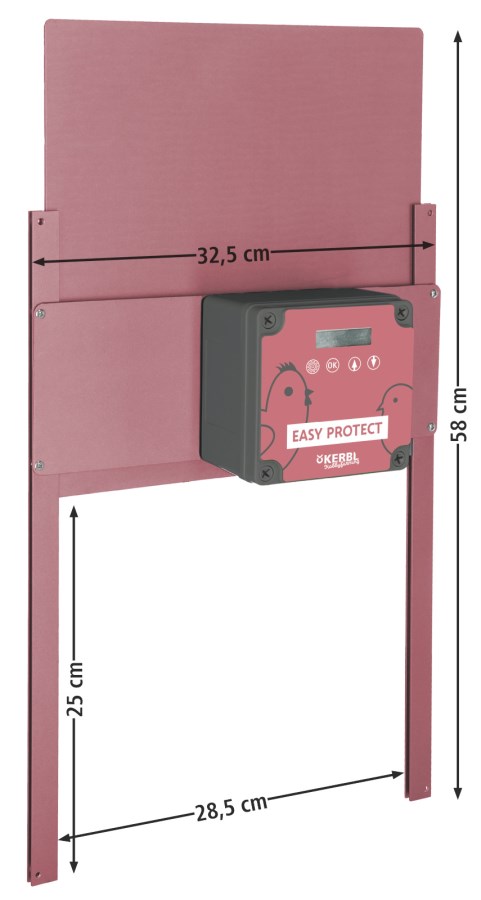 KERBL Automatische Hühnerklappe Komplettset EasyProtect; Rosé Edition, Breite 28,5 cm x Höhe 25 cm