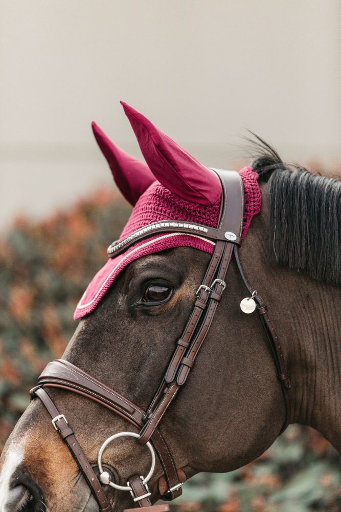 KENTUCKY® HORSEWEAR Fliegenhaube Wellington Velvet, fuchsia
