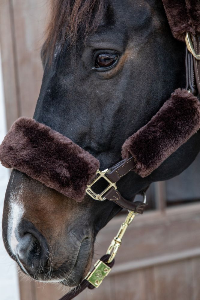 KENTUCKY® HORSEWEAR Schaffell-Halfter-Set, braun