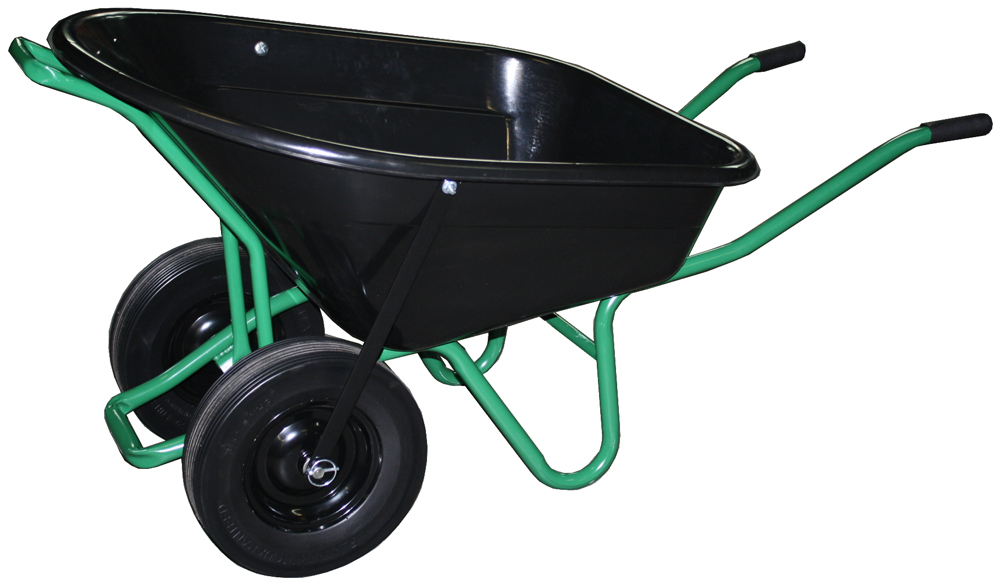 FOXWINKEL Großmulden-Schubkarre 160 Liter mit 2 PU-Rädern