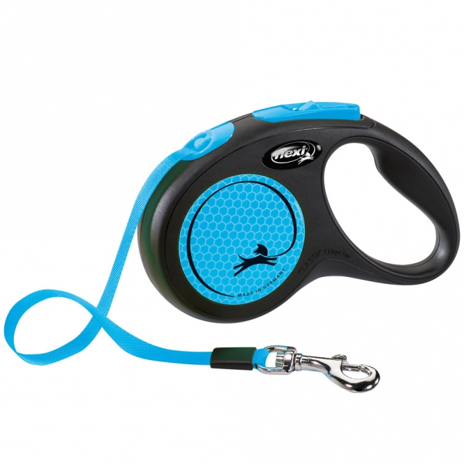 Flexi New Classic Neon Gurt-Roll-Leine Blau