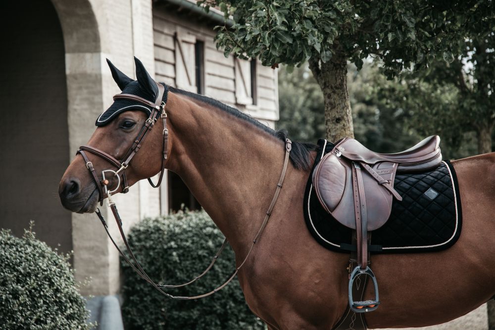 KENTUCKY® HORSEWEAR Fliegenhaube Wellington Cord, schwarz