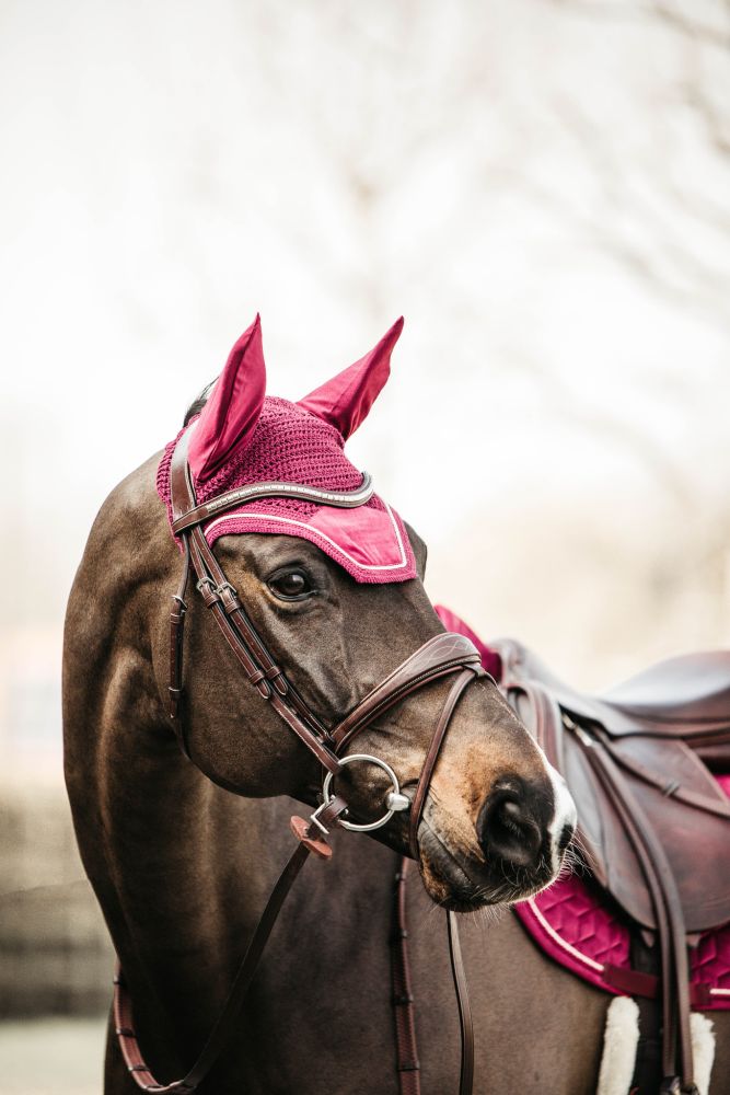 KENTUCKY® HORSEWEAR Fliegenhaube Wellington Velvet, fuchsia