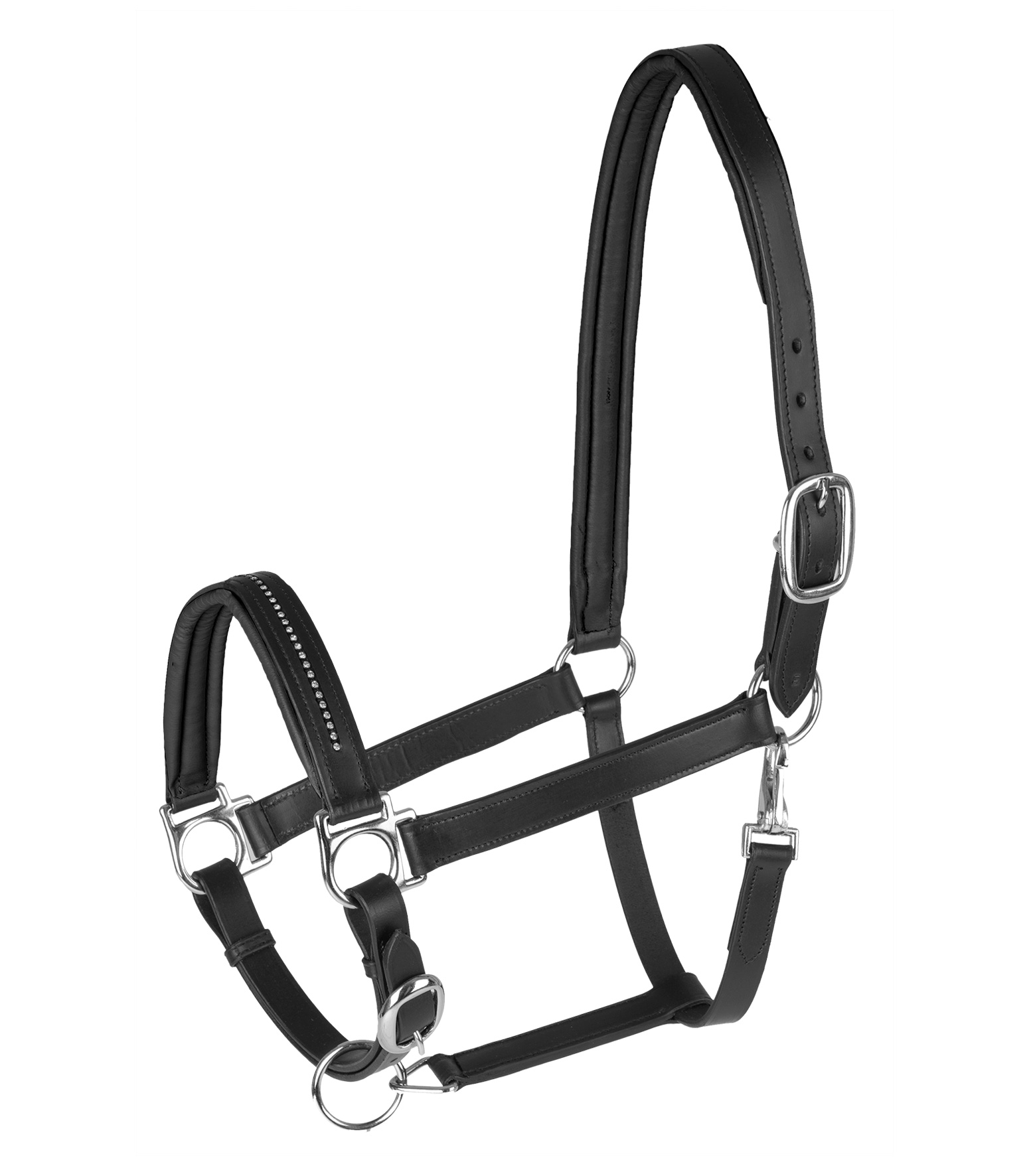 WALDHAUSEN STAR Lederhalfter Diamond, schwarz/silber