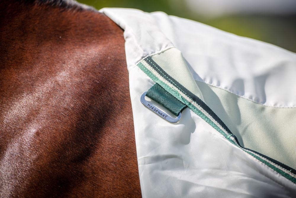 HORSEWARE® Fliegendecke Rambo® Hoody, green/silver