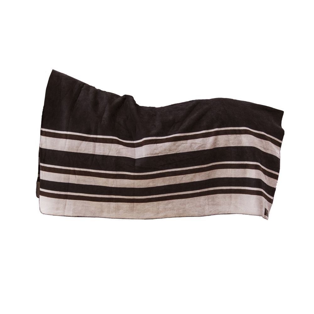 KENTUCKY® HORSEWEAR Fleecedecke Square Stripes Heavy, braun/beige