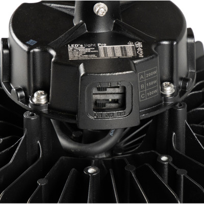 SHADA Hallenstrahler High Bay - 200W 30000lm 3000K/4000K/5000K - Lumileds LED - Sosen Driver - schwarz