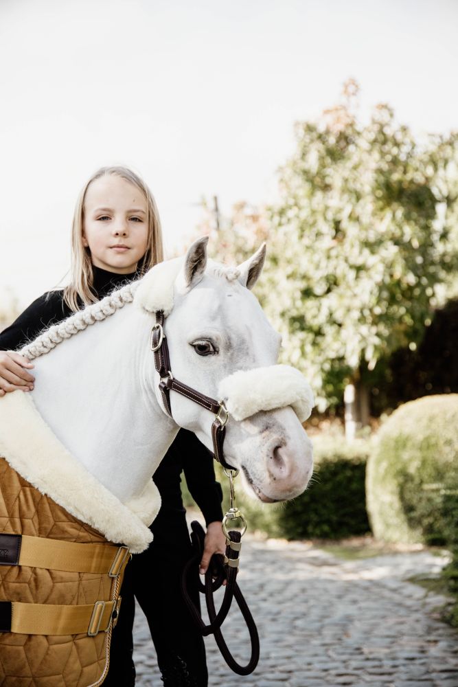 KENTUCKY® HORSEWEAR Pony-Lederhalfter mit Schaffell