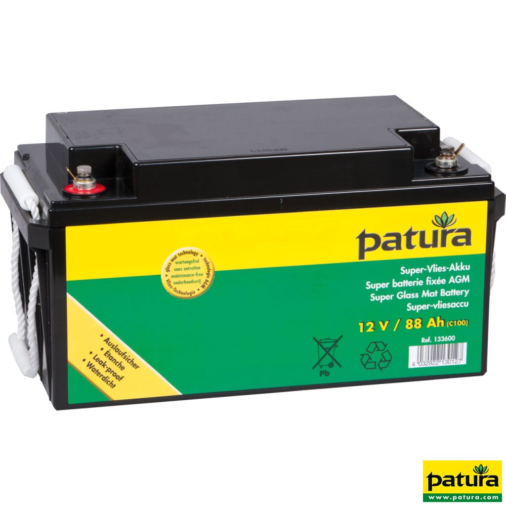 PATURA Sicherheitsbox, mit P 3500 Weidezaungerät + Solarmodul 55 Watt + Super-Vlies-Akku 88 Ah