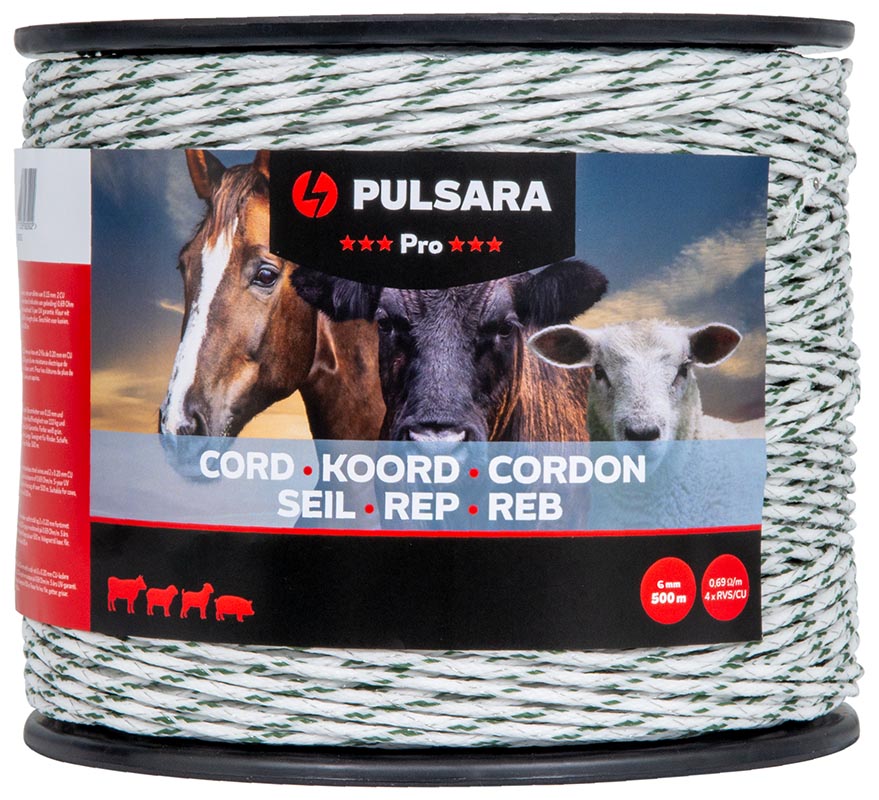 PULSARA Cord Pro, 4 mm, weiß/grün