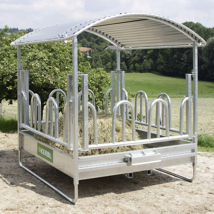 KERBL Viereckraufe mit Palisadenfressgitter
