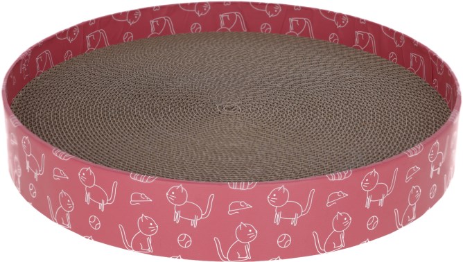 KERBL Katzenkratzbett Circle aus Pappe, pink, 34cm